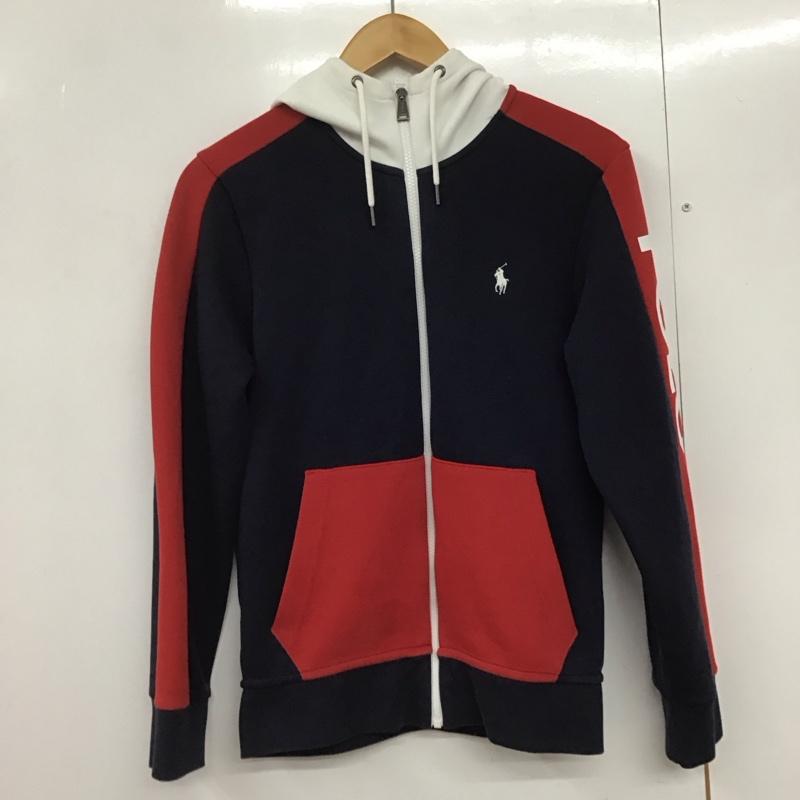 ポロラルフローレン POLO RALPH LAUREN パーカー 長袖 フルジップ ジップアップ フーディー スリーブロゴ XS ワンポイント 白 / ホワイト / X 赤 / レッド / X 紺 / ネイビー /  メンズ USED 古着 中古 10143858