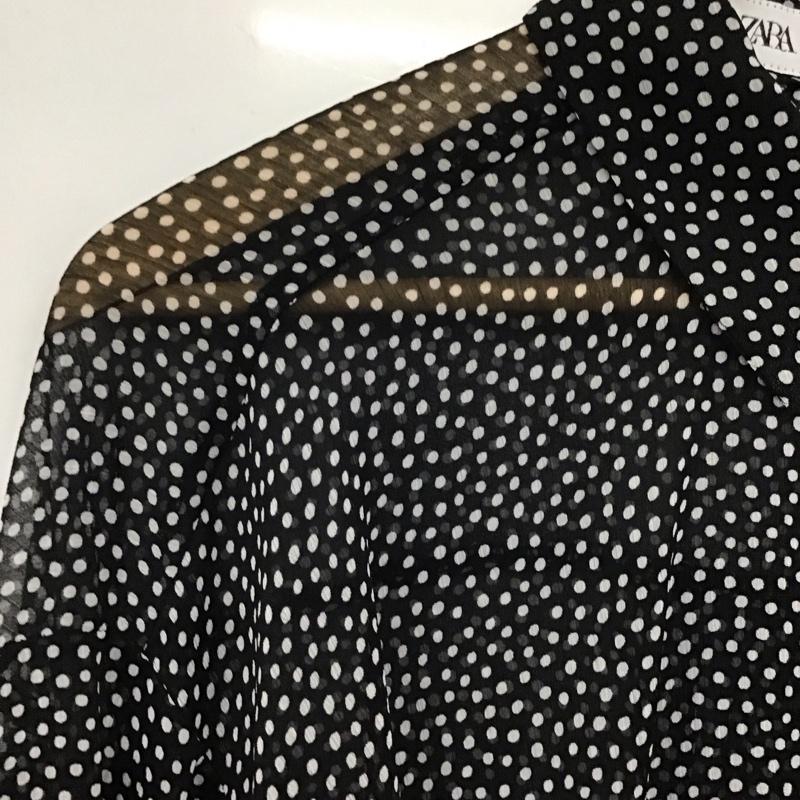 ザラ ZARA シャツ、ブラウス 長袖 シアーシャツ ブラウス L ドット 黒 / ブラック /  レディース USED 古着 中古 10136906