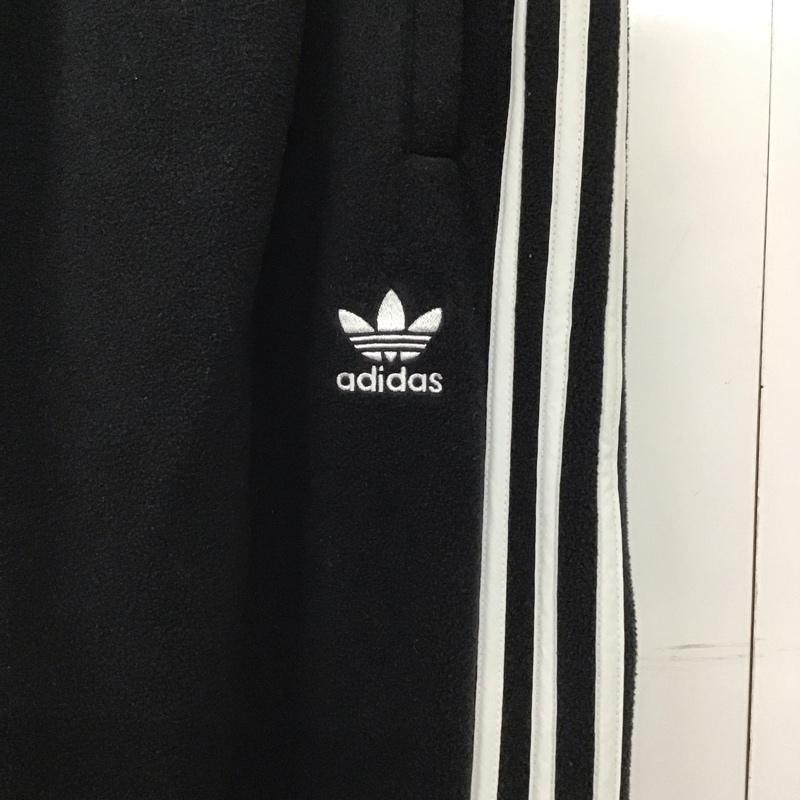 アディダス adidas パンツ ワークパンツ、ペインターパンツ フリースパンツ ワイドパンツ カジュアルパンツ L ロゴ、文字 黒 / ブラック /  メンズ USED 古着 中古 10142932