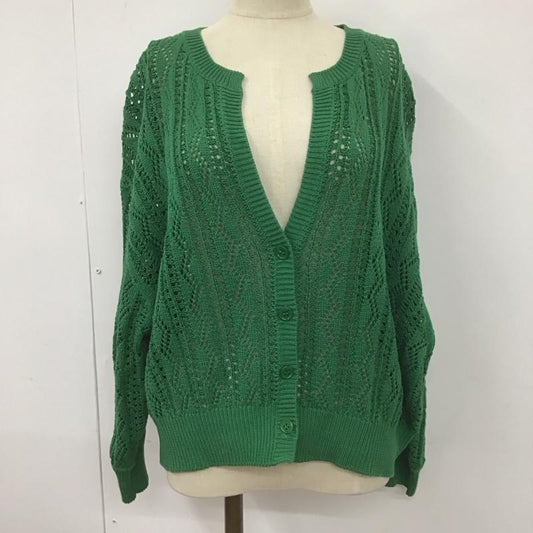 ローリーズファーム LOWRYS FARM カーディガン 長袖 LF622076AD 透かし編み FREE 無地 緑 / グリーン /  レディース USED 古着 中古 10108155