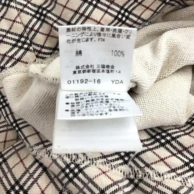バーバリーブルーレーベル BURBERRY BLUE LABEL カットソー 七分袖 FAF20-657 ノバチェック ポケット付き 38 ワンポイント ベージュ / ベージュ / X 黒 / ブラック / X 赤 / レッド / X 白 / ホワイト /  レディース USED 古着 中古 10150829