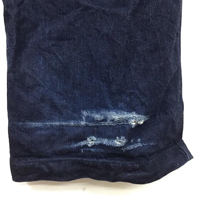 ヒューストン HOUSTON パンツ デニム、ジーンズ デニムパンツ ワイドパンツ ストレートパンツ カジュアルパンツ 34 ロゴ、文字 インディゴ / インディゴ /  メンズ USED 古着 中古 10120498