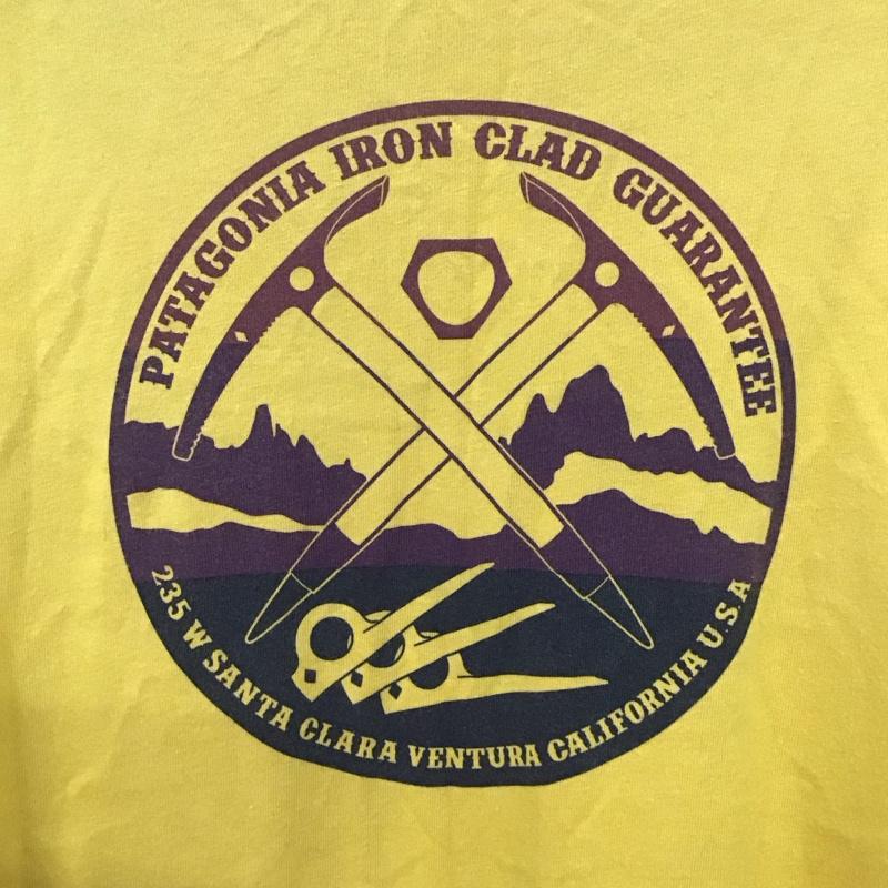 パタゴニア patagonia カットソー 長袖 長袖カットソー プリントカットソー クルーネック S ロゴ、文字 黄 / イエロー /  メンズ USED 古着 中古 10130468
