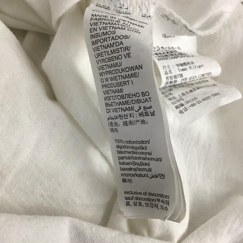 トミーヒルフィガー TOMMY HILFIGER Tシャツ 半袖 半袖カットソー プリントTシャツ クルーネックカットソー S プリント 白 / ホワイト /  メンズ USED 古着 中古 10135875