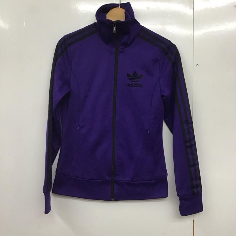 アディダス adidas ジャケット、上着 ジャンパー、ブルゾン ジップアップジャケット ジャージ アウター 古着 ロゴ、文字 紫 / パープル /  レディース USED 古着 中古 10144269