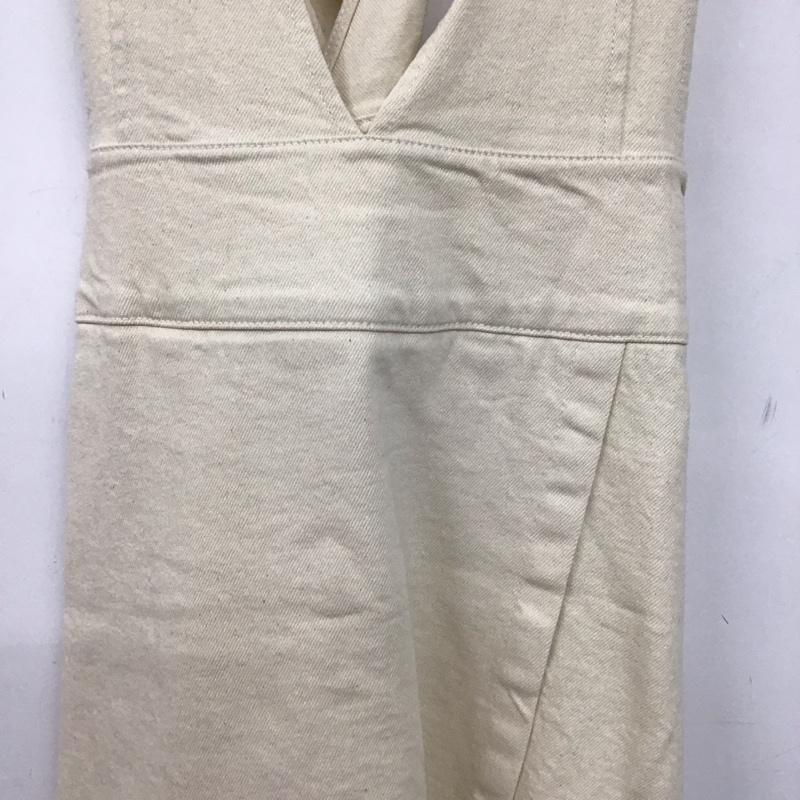 ザラ ZARA ワンピース ロングスカート デニムワンピース ジャンパースカート オールインワン M 無地 アイボリー / アイボリー /  レディース USED 古着 中古 10143722