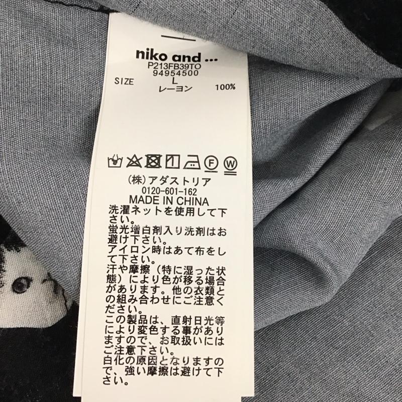 ニコアンド niko and... シャツ、ブラウス 半袖 ＠Ojarinnネコアンド総柄シャツ L 総柄 黒 / ブラック /  レディース USED 古着 中古 10137171