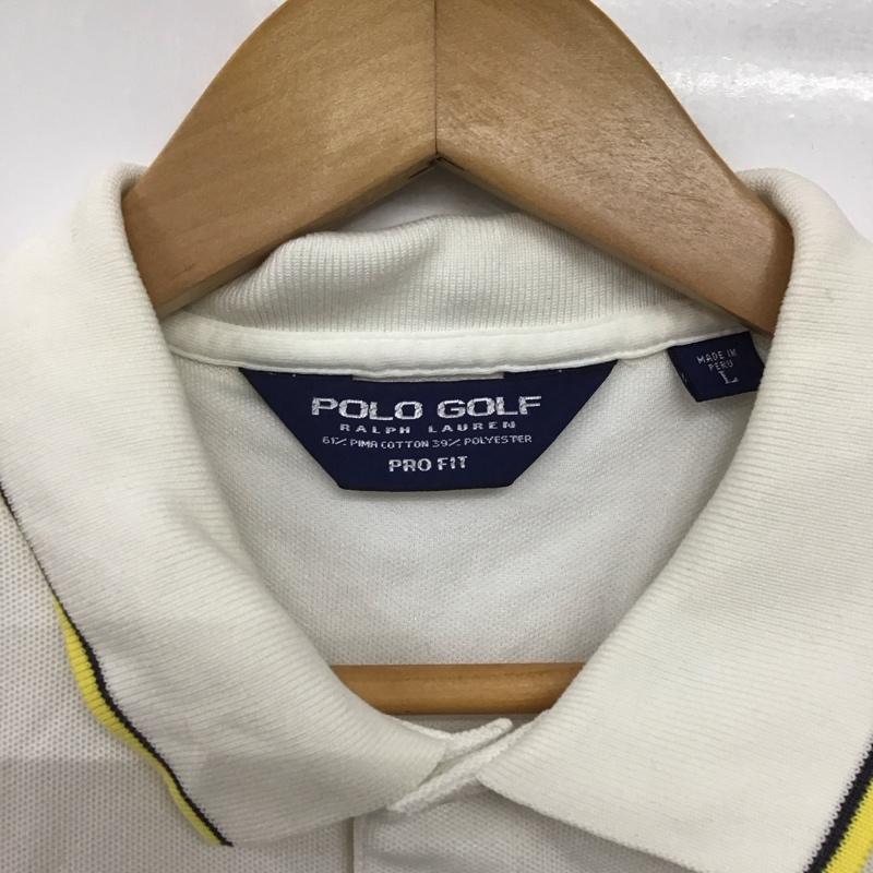 ポロゴルフラルフローレン POLOGOLF ポロシャツ 半袖 半袖ポロシャツ カラーシャツ 半袖カットソー L ロゴ、文字 白 / ホワイト /  メンズ USED 古着 中古 10141861