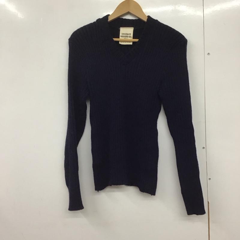 古着 USED ニット、セーター 長袖 長袖ニットカットソー Vネック セーター 48 無地 紺 / ネイビー /  メンズ USED 古着 中古 10142970