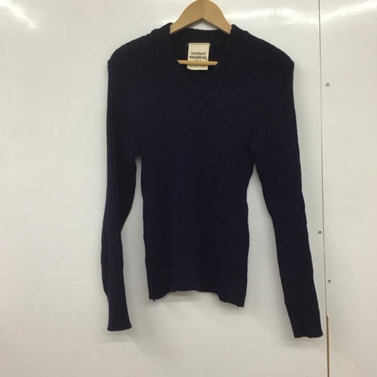 古着 USED ニット、セーター 長袖 長袖ニットカットソー Vネック セーター 48 無地 紺 / ネイビー /  メンズ USED 古着 中古 10142970