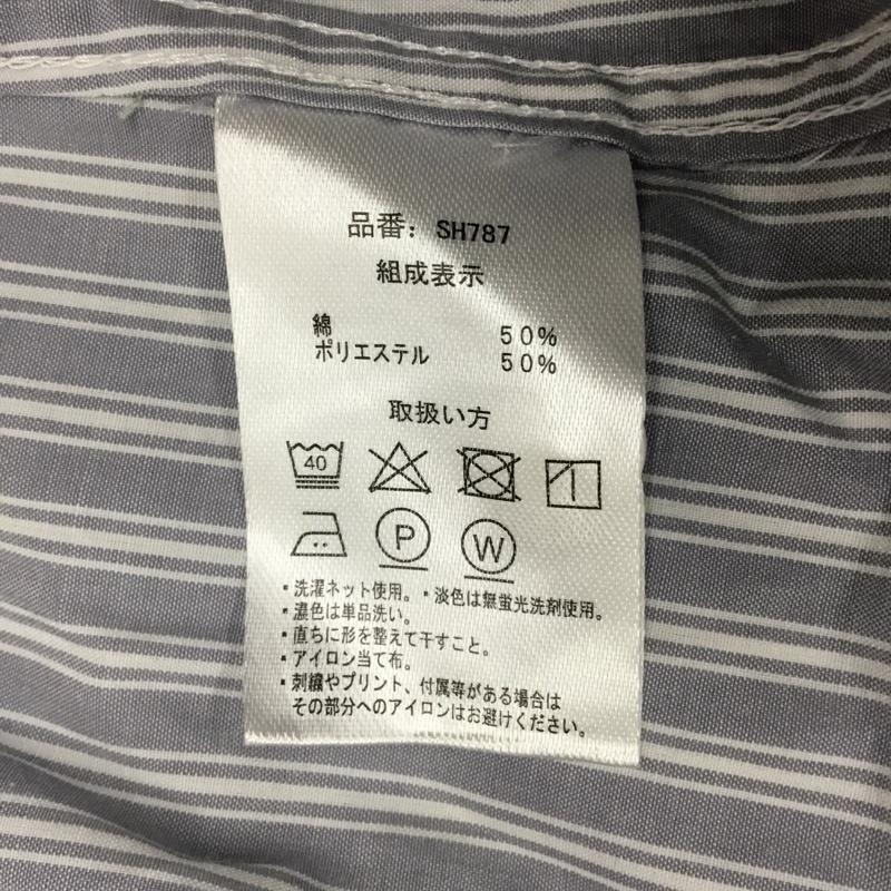 ユーエスポロアッスン U.S.POLO ASSN. シャツ、ブラウス 半袖 SH787 MONO-MART別注 ワンポイント刺繍 XL ストライプ 白 / ホワイト / X 灰 / グレー /  メンズ USED 古着 中古 10117785