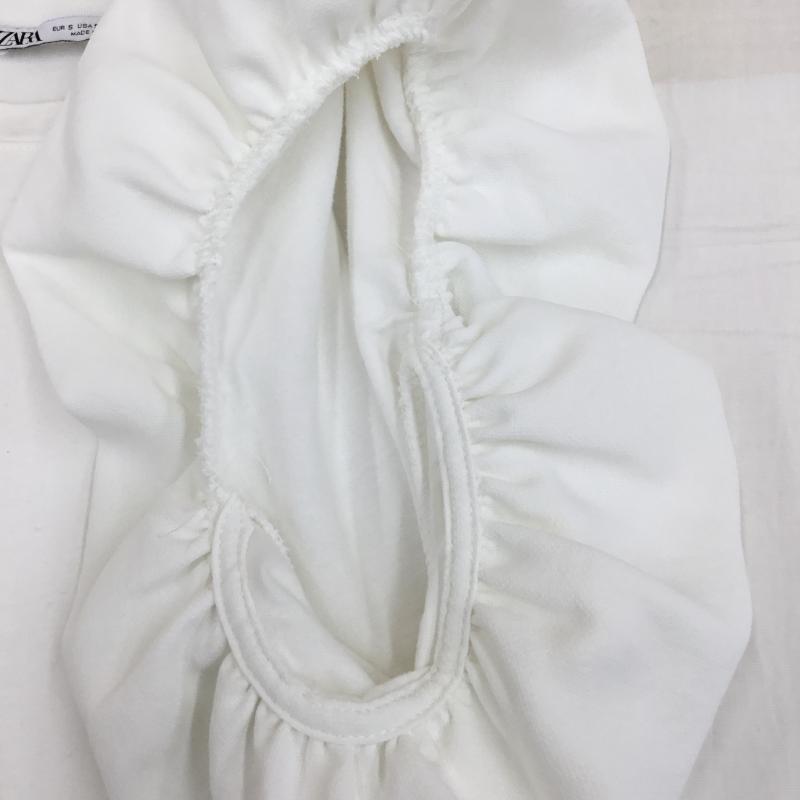 ザラ ZARA カットソー 半袖 S 無地 白 / ホワイト /  レディース USED 古着 中古 10137595