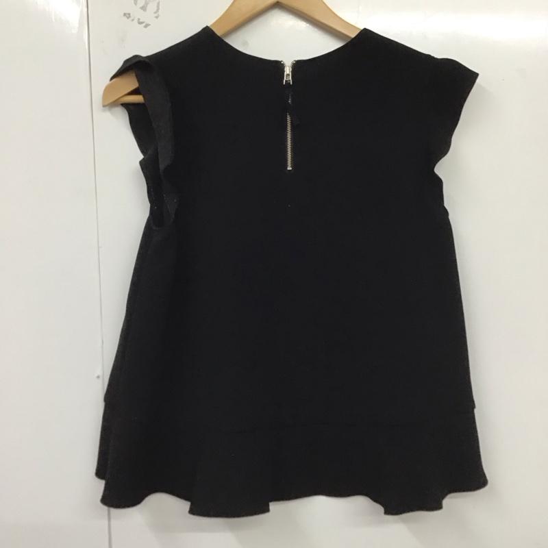 ジルスチュアート JILLSTUART トップス トップス 092-6110046 ノースリーブ 袖フリル M 無地 黒 / ブラック /  レディース USED 古着 中古 10129159