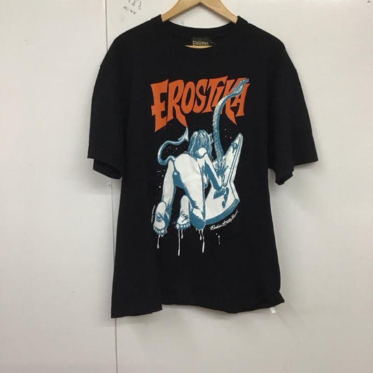 エロスティカ EROSTiKA Tシャツ 半袖 XL プリント X ロゴ、文字 黒 / ブラック /  メンズ USED 古着 中古 10129935
