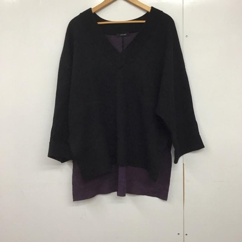 ジーナシス JEANASIS ニット、セーター 長袖 JS063499CF ダブルフェイスニット Vネック FREE 無地 黒 / ブラック /  レディース USED 古着 中古 10141747