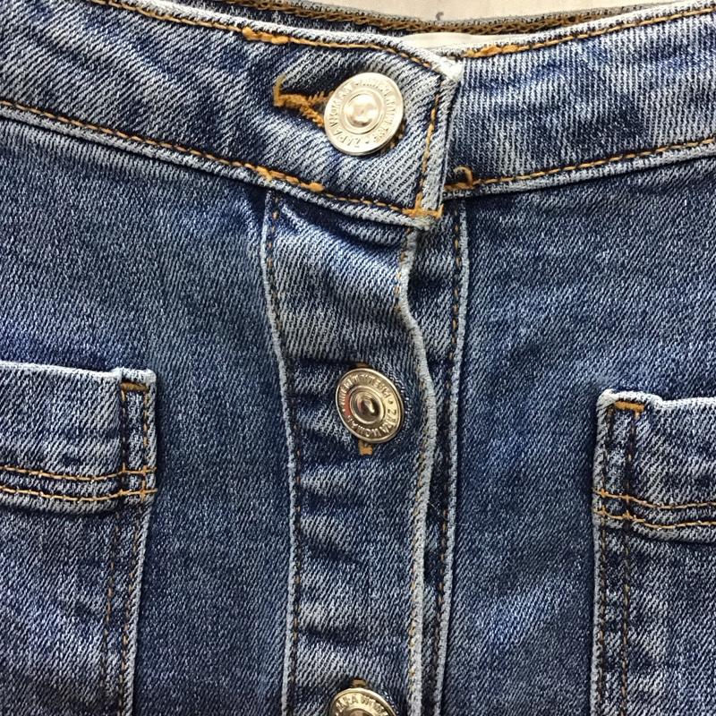 ザラ ZARA スカート ロングスカート デニムスカート フロントボタン ストレッチ XS 無地 青 / ブルー /  レディース USED 古着 中古 10118439