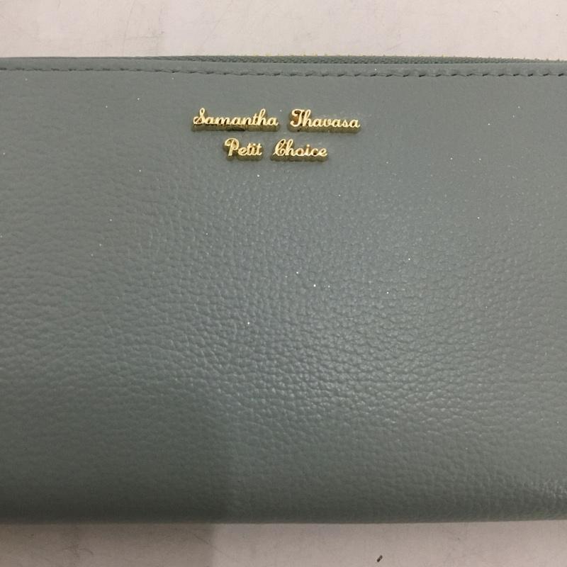 サマンサタバサ プチチョイス Samantha Thavasa Petit Choice 財布 長財布 ラウンドファスナー ビジュー 箱有 ロゴ、文字 薄緑 / ライトグリーン /  レディース USED 古着 中古 10146369