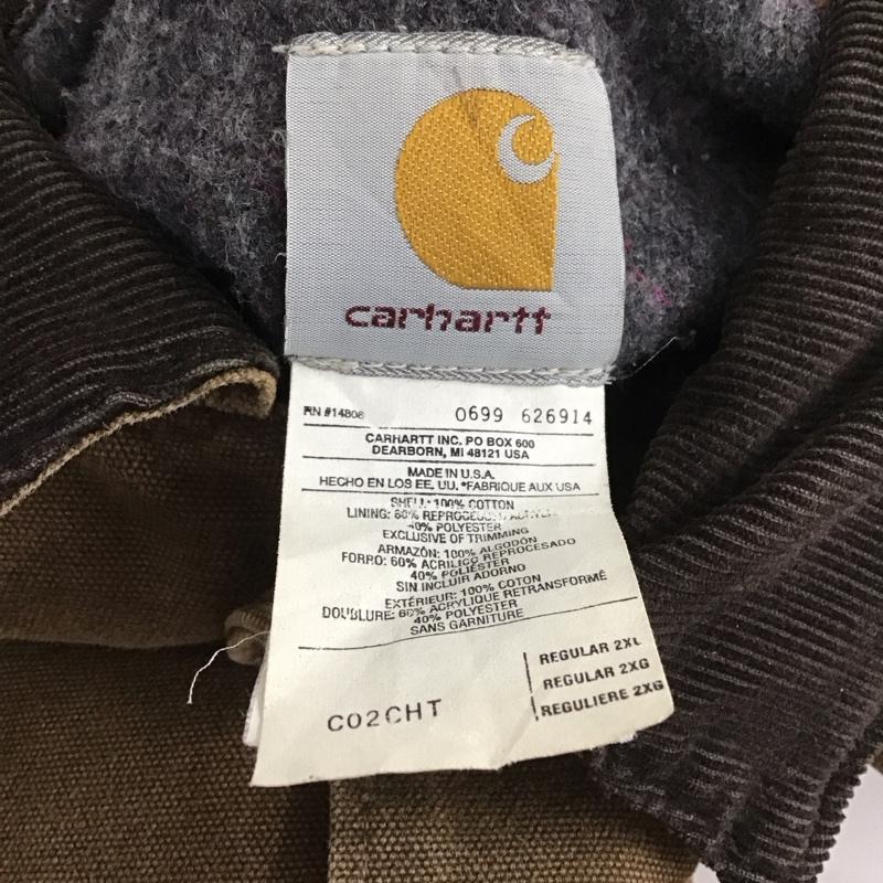 カーハート Carhartt ジャケット、上着 ジャケット、ブレザー カジュアルジャケット アウター カラージャケット XXL ロゴ、文字 茶 / ブラウン /  メンズ USED 古着 中古 10138436
