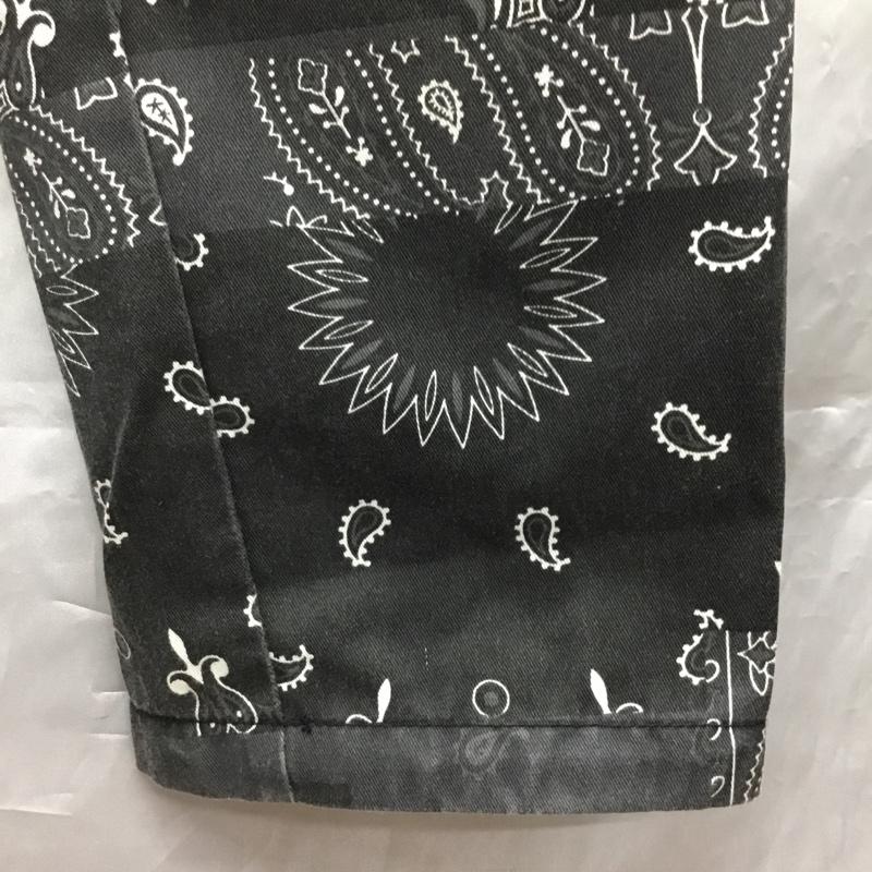 フリークスストア FREAK S STORE パンツ ワークパンツ、ペインターパンツ ワークパンツ ワイドパンツ カジュアルパンツ 総柄 40 プリント 黒 / ブラック / X 白 / ホワイト /  メンズ USED 古着 中古 10120076