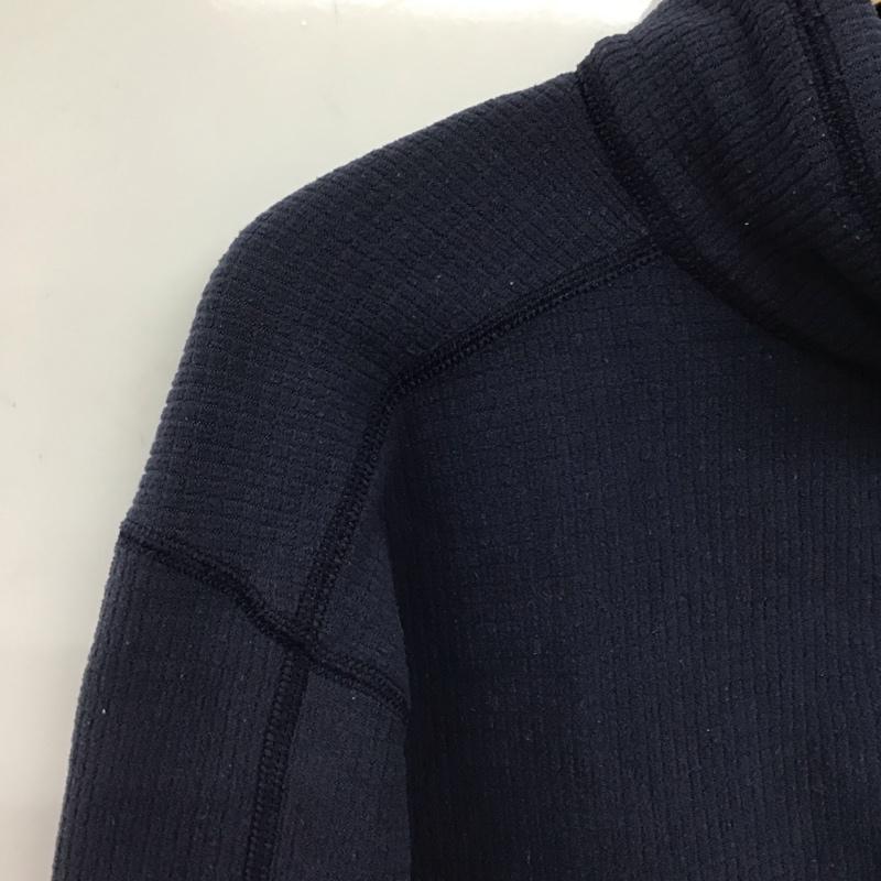 ザノースフェイス THE NORTH FACE カットソー 長袖 長袖カットソー スタンドネックカットソー プリントカットソー L ロゴ、文字 紺 / ネイビー /  メンズ USED 古着 中古 10144974