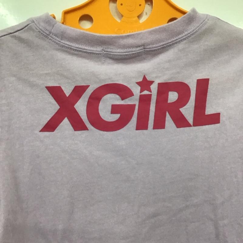 エックスガール X-girl Tシャツ 半袖 半袖カットソー プリントTシャツ クルーネックカットソー 110cm プリント 紫 / パープル /  ガールズ USED 古着 中古 10117504