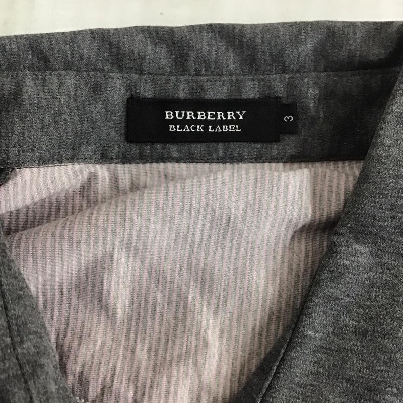 バーバリーブラックレーベル BURBERRY BLACK LABEL ポロシャツ 長袖 長袖ポロシャツ カラーシャツ ロングスリーブカットソー 3 ロゴ、文字 灰 / グレー /  メンズ USED 古着 中古 10113117