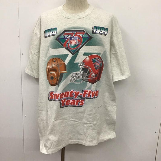 古着 USED Tシャツ 半袖 半袖カットソー プリントTシャツ クルーネックカットソー 古着 XL プリント 灰 / グレー /  メンズ USED 古着 中古 10107694