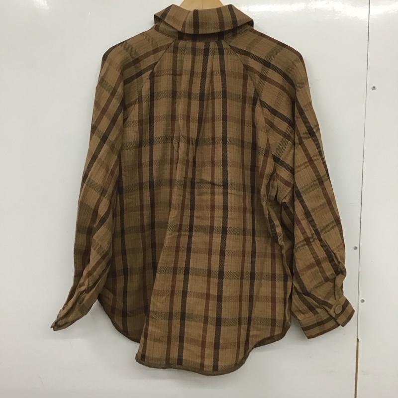 ムルーア MURUA シャツ、ブラウス 長袖 012040400801-01 ルーズショートネルシャツ FREE チェック 茶 / ブラウン /  レディース USED 古着 中古 10136846