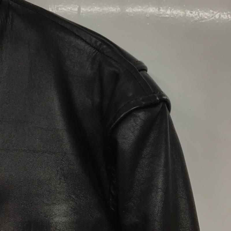 古着 USED ジャケット、上着 ジャケット、ブレザー レザージャケット ジップアップジャケット アウター シングルライダースジャケット M 無地 黒 / ブラック /  メンズ USED 古着 中古 10137450