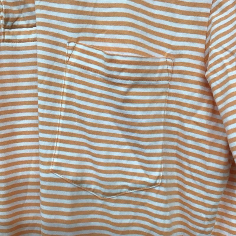 ポロバイラルフローレン Polo by RALPH LAUREN ポロシャツ 半袖 半袖ポロシャツ 半袖カットソー カラーシャツ M ボーダー柄 白 / ホワイト / X 橙 / オレンジ /  メンズ USED 古着 中古 10129490
