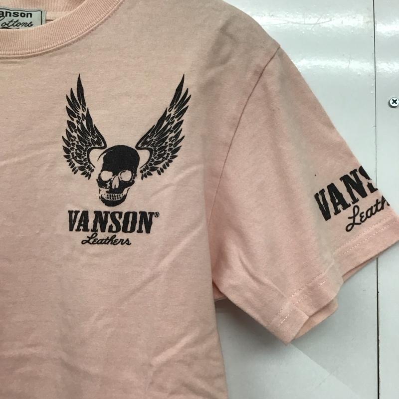 ヴァンソン VANSON Tシャツ 半袖 半袖カットソー プリントTシャツ クルーネックカットソー M プリント 桃 / ピンク /  メンズ USED 古着 中古 10150383