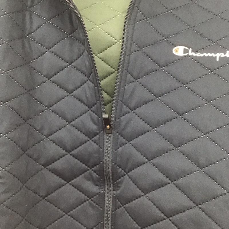 チャンピオン Champion パーカー 長袖 c3-ss613 ジップアップパーカー アウター M ロゴ、文字 紺 / ネイビー /  メンズ USED 古着 中古 10145274