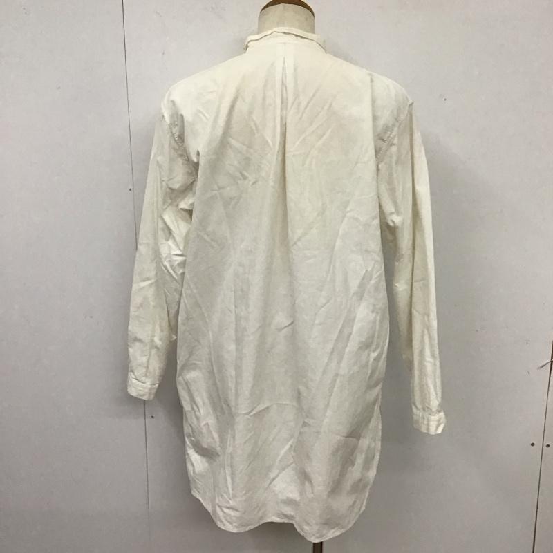 古着 USED シャツ、ブラウス 長袖 プルオーバー ロング丈 42 無地 白 / ホワイト /  メンズ USED 古着 中古 10115705
