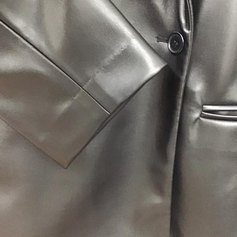 ジーナシス JEANASIS ジャケット、上着 ジャケット、ブレザー フェイクレザージャケット フロントボタン アウター FREE 無地 黒 / ブラック /  レディース USED 古着 中古 10147683