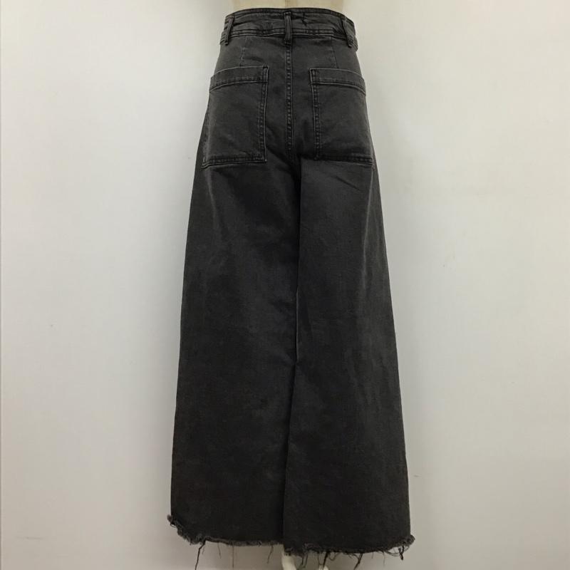 ザラ ZARA パンツ デニム、ジーンズ デニムパンツ ワイドパンツ ストレートパンツ カジュアルパンツ 36 無地 黒 / ブラック /  レディース USED 古着 中古 10117993