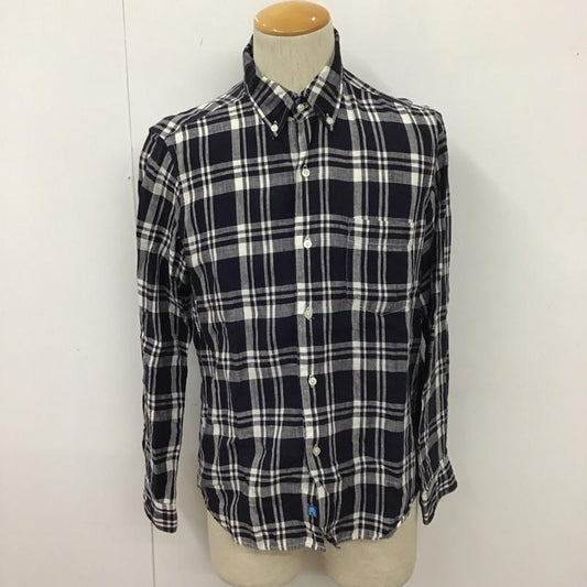カトー KATO` シャツ、ブラウス 長袖 BS511614 141001 リネン S チェック 紺 / ネイビー / X 白 / ホワイト /  メンズ USED 古着 中古 10111828