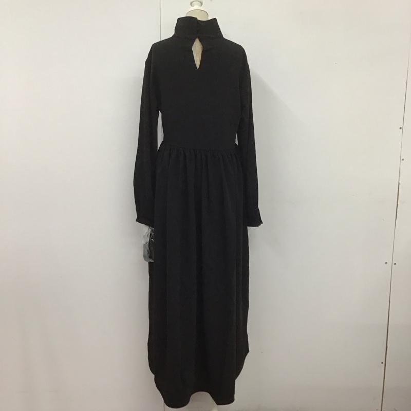 ジーナシス JEANASIS ワンピース ロングスカート JS071260AK スタンドネックワンピース タグ付き FREE 無地 黒 / ブラック /  レディース USED 古着 中古 10107177