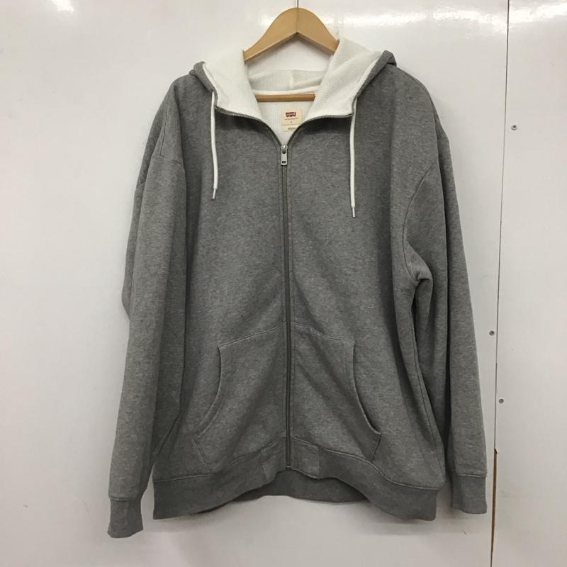 リーバイス Levi s パーカー 長袖 長袖パーカー ジップアップパーカー スウェット L 無地 灰 / グレー /  メンズ USED 古着 中古 10139514