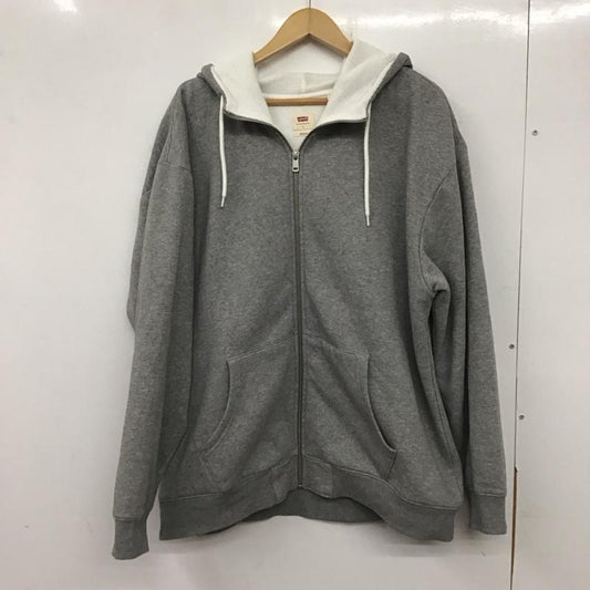 リーバイス Levi s パーカー 長袖 長袖パーカー ジップアップパーカー スウェット L 無地 灰 / グレー /  メンズ USED 古着 中古 10139514
