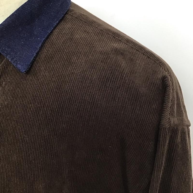 ビームス ハート BEAMS HEART シャツ、ブラウス 長袖 長袖シャツ カラーシャツ 長袖カットソー コーデュロイシャツ kangol M ロゴ、文字 茶 / ブラウン /  メンズ USED 古着 中古 10116523