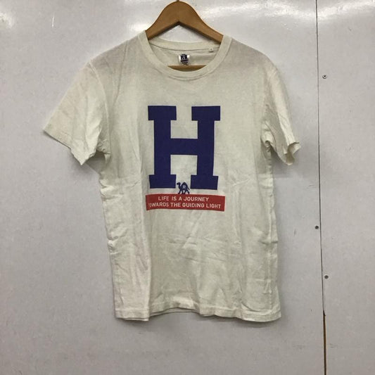 ハリウッドランチマーケット H.R MARKET Tシャツ 半袖 半袖カットソー プリントTシャツ クルーネックカットソー 1 プリント 白 / ホワイト /  メンズ USED 古着 中古 10147588