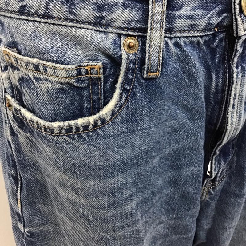 ザラ ZARA パンツ デニム、ジーンズ 6045 125 400 ハイウエスト ワイドパンツ 無地 青 / ブルー /  レディース USED 古着 中古 10120591