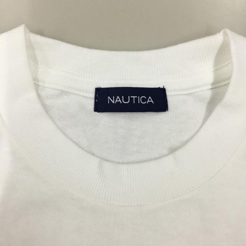 ノーティカ NAUTICA カットソー 半袖 半袖カットソー プリントTシャツ クルーネックカットソー L ロゴ、文字 白 / ホワイト /  メンズ USED 古着 中古 10120480