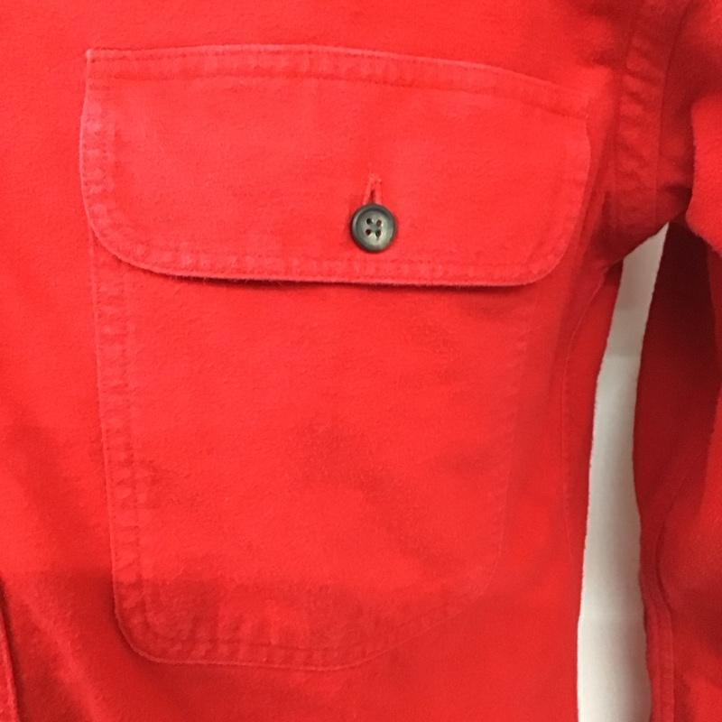古着 USED シャツ、ブラウス 長袖 長袖シャツ カラーシャツ ポケットシャツ 長袖カットソー 古着 M 無地 赤 / レッド /  メンズ USED 古着 中古 10123781