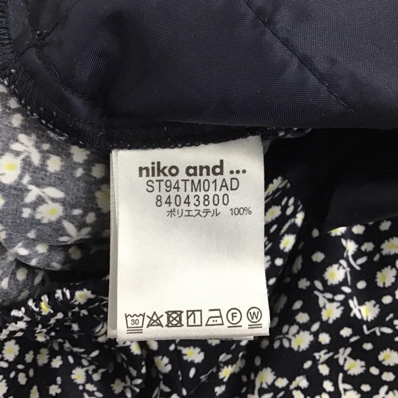 ニコアンド niko and... スカート ロングスカート ロングスカート フレアスカート カジュアルスカート 3 プリント 紺 / ネイビー /  レディース USED 古着 中古 10128969