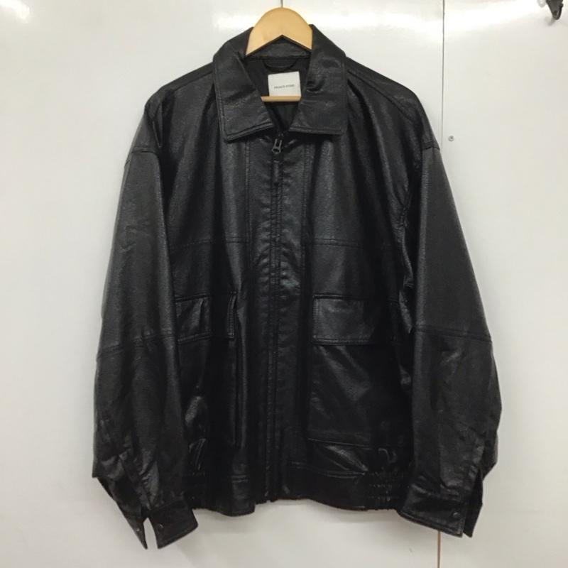 フリークスストア FREAK S STORE ジャケット、上着 ジャケット、ブレザー ジップアップジャケット アウター フェイクレザージャケット L 無地 黒 / ブラック /  メンズ USED 古着 中古 10140993