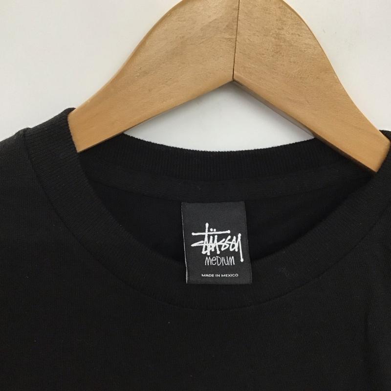 ステューシー STUSSY Tシャツ 半袖 半袖カットソー プリントTシャツ クルーネックカットソー M プリント 黒 / ブラック /  メンズ USED 古着 中古 10141375