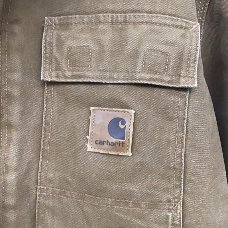カーハート Carhartt ジャケット、上着 ジャンパー、ブルゾン ジップアップジャケット アウター 古着 カラージャケット M ロゴ、文字 茶 / ブラウン /  メンズ USED 古着 中古 10148154