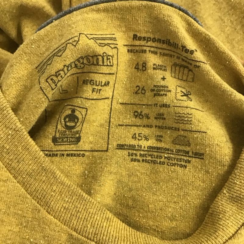 パタゴニア patagonia Tシャツ 長袖 L プリント マスタード / マスタード /  メンズ USED 古着 中古 10143313