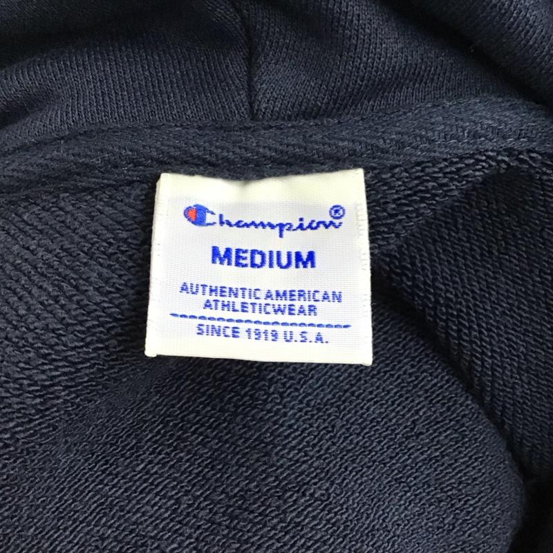 チャンピオン Champion パーカー 長袖 C3-V107 フーディー スウェット プルオーバー M ロゴ、文字 紺 / ネイビー /  メンズ USED 古着 中古 10121294